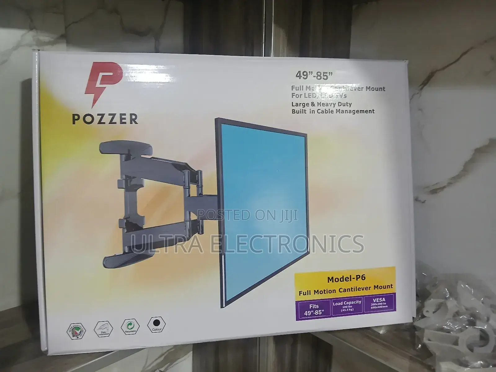 Wall Mount Pozzer Model-P6 Full Motion Cantilever for Led and LCD
