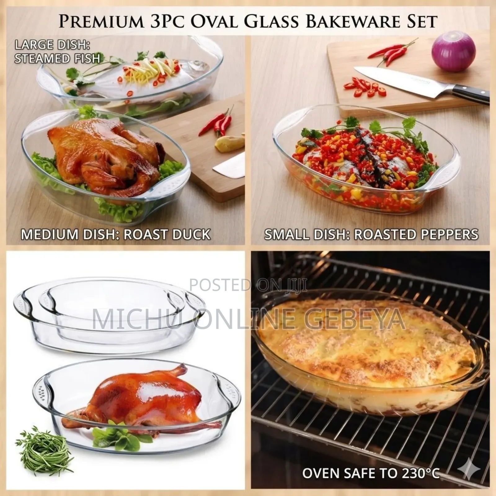 የመስታዎት ፓትራዎች ( Glass Bakewares)/Free Delivery