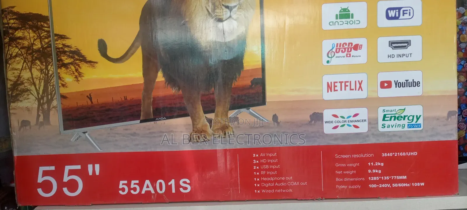 Brand New Anda 55" Smart Android Tv – 55a01s | Uhd Display