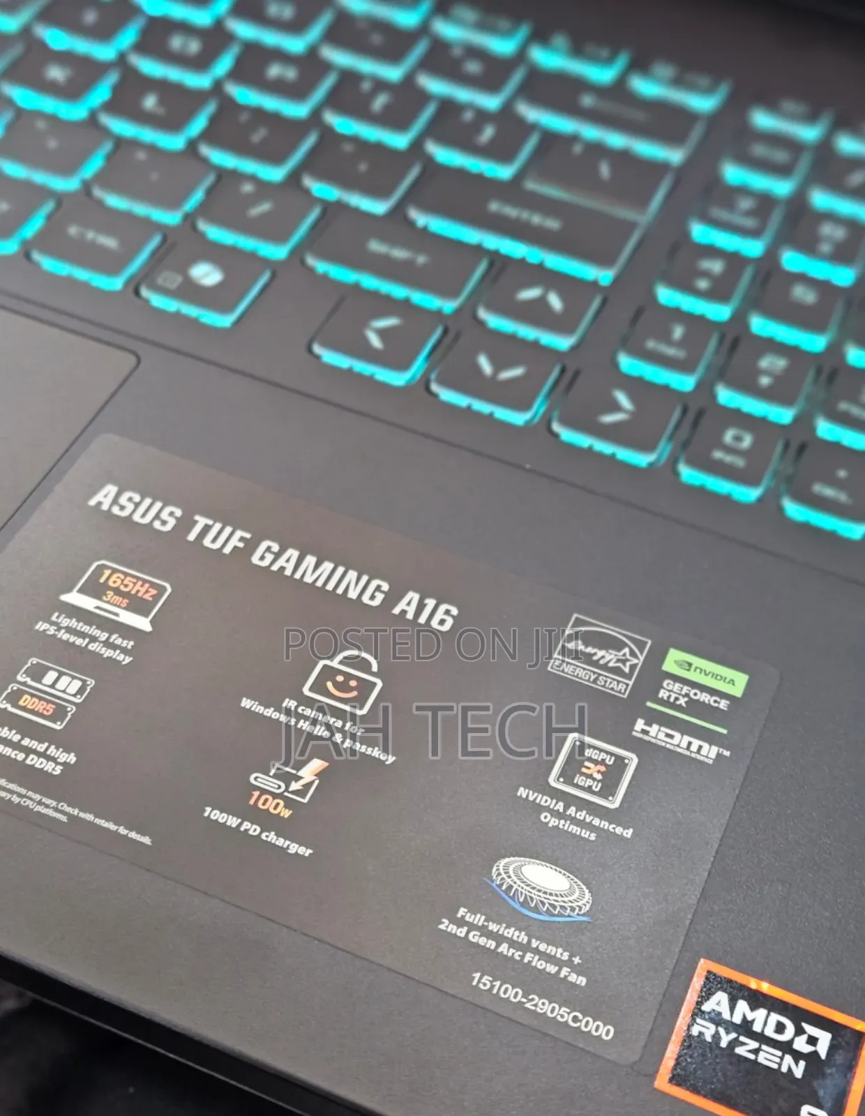 New Laptop Asus TUF Gaming A15 16GB AMD Ryzen 9 SSD 1T