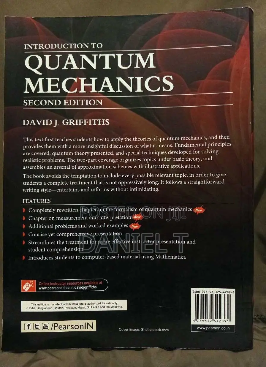 Introduction To Quantum Mechanics - David Griffiths Book