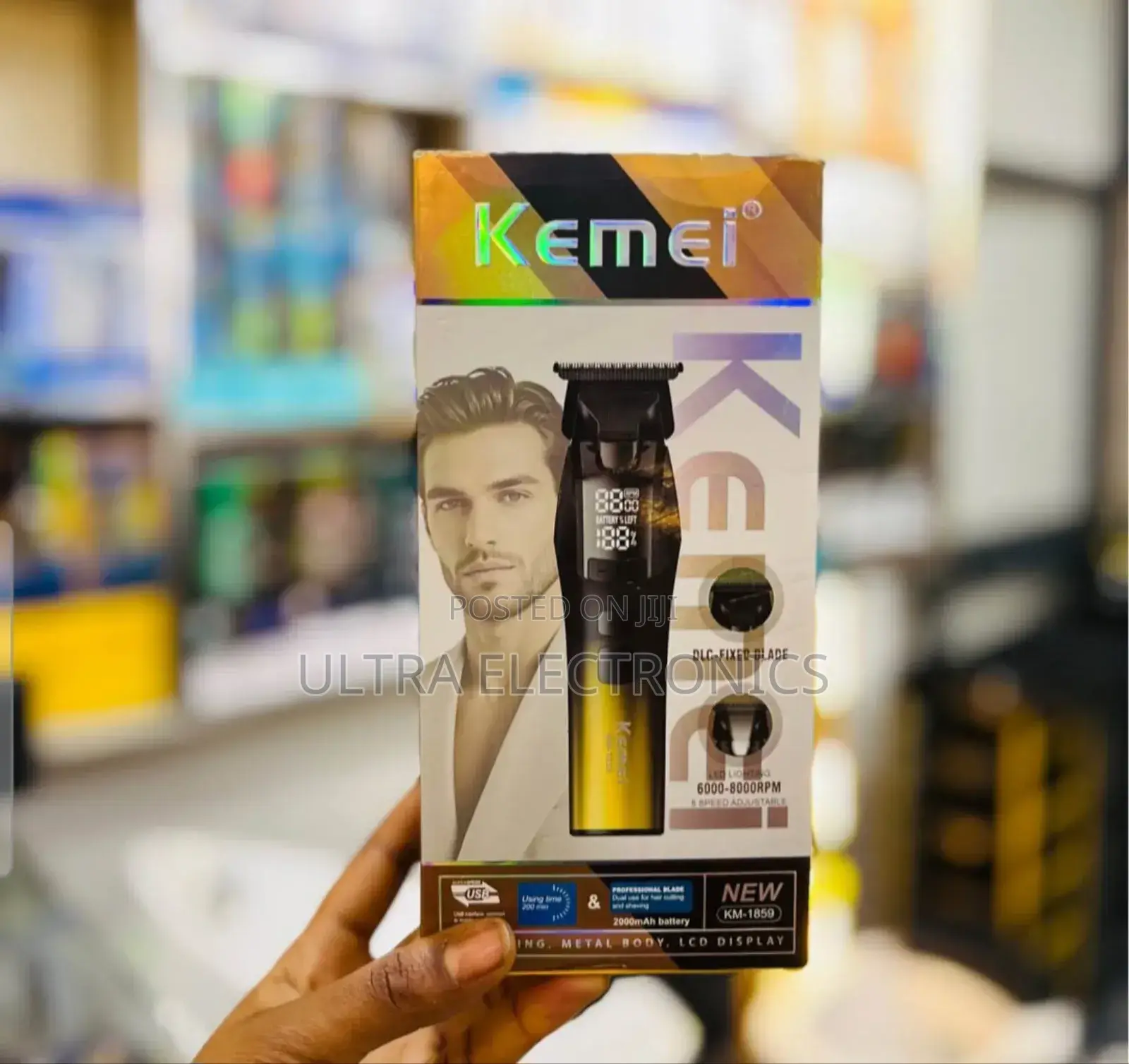የፀጉር ማሽን Kemei Km-1859 Rechargeable Hair Clipper.