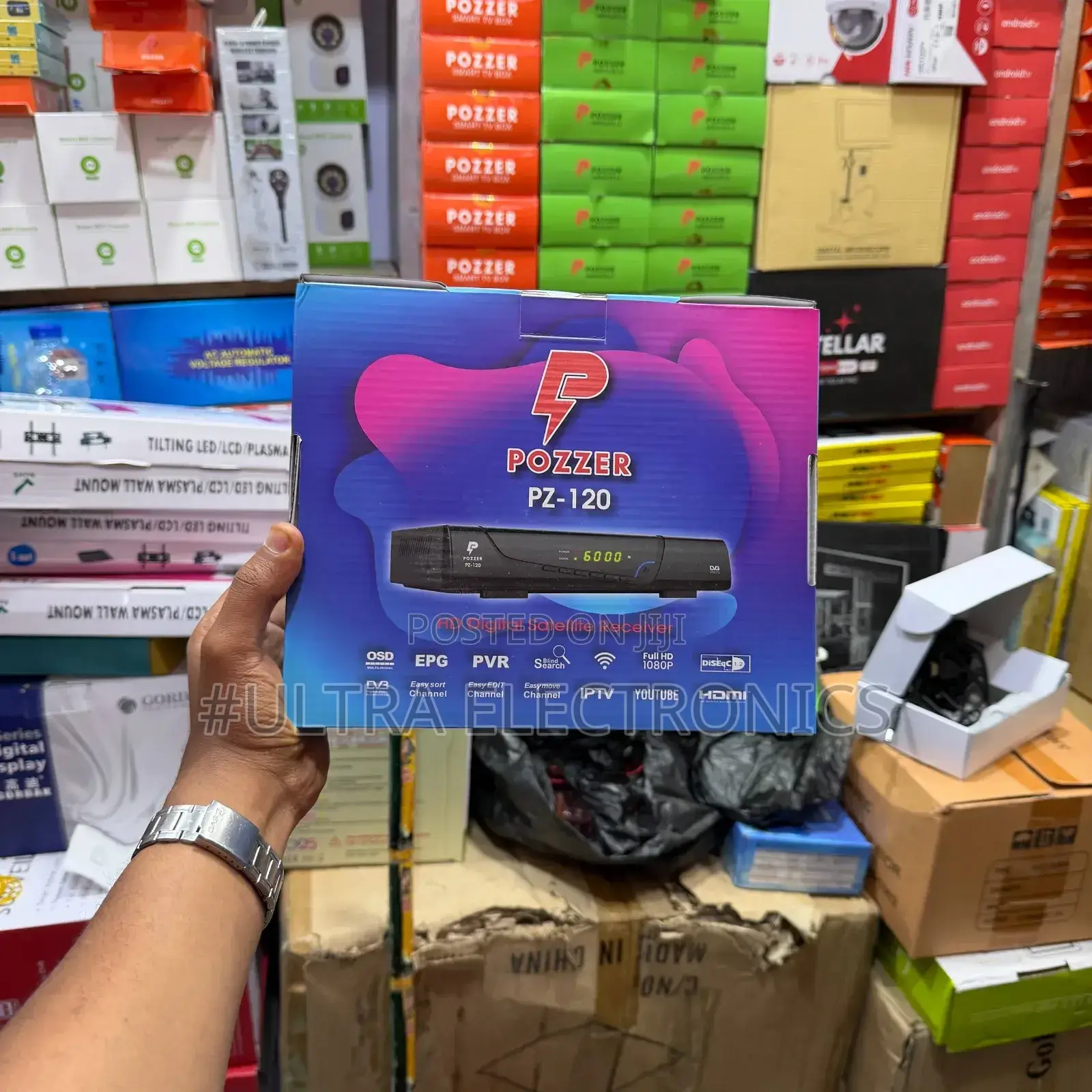Receiver Pozzer Pz-120 Hd Digital Satellite .Supports Full Hd 1080p