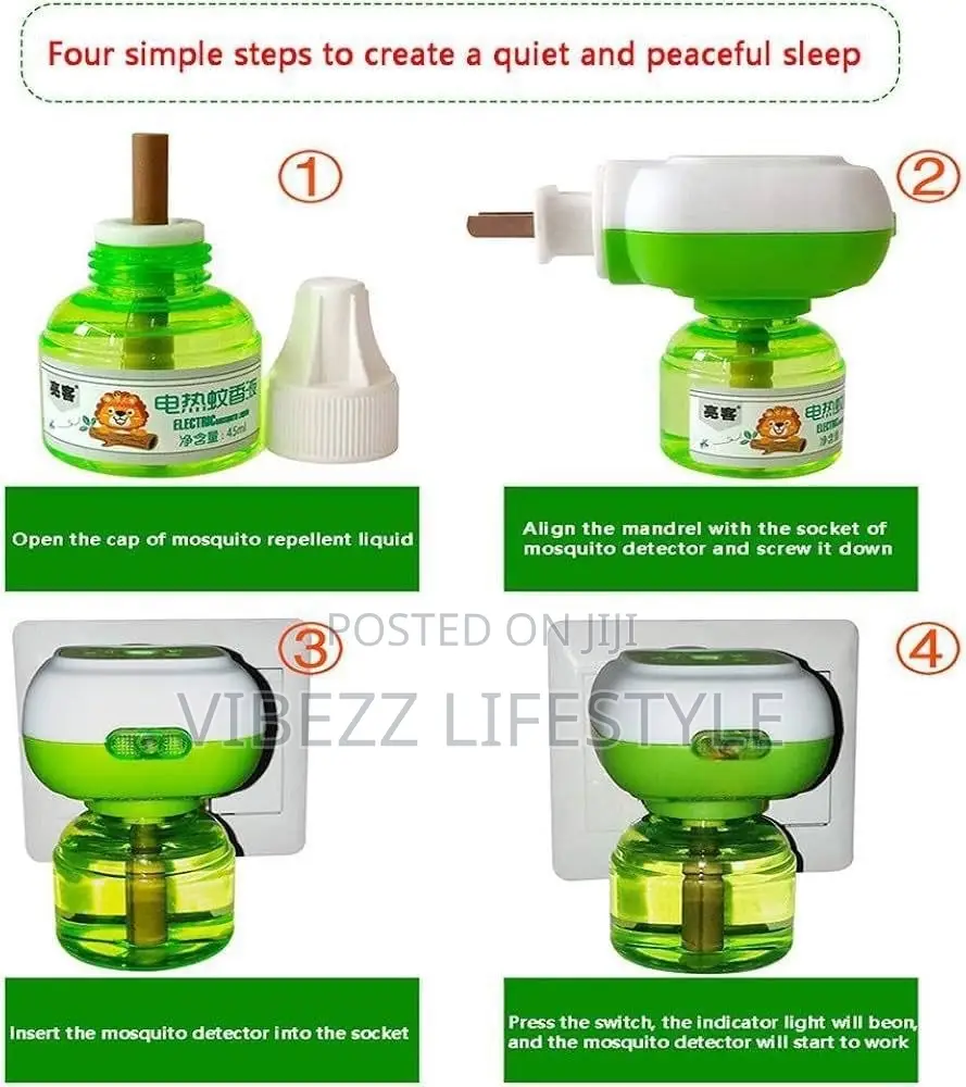 Safe Electric Mosquito Repellent - Natural Plant Formula for Kids