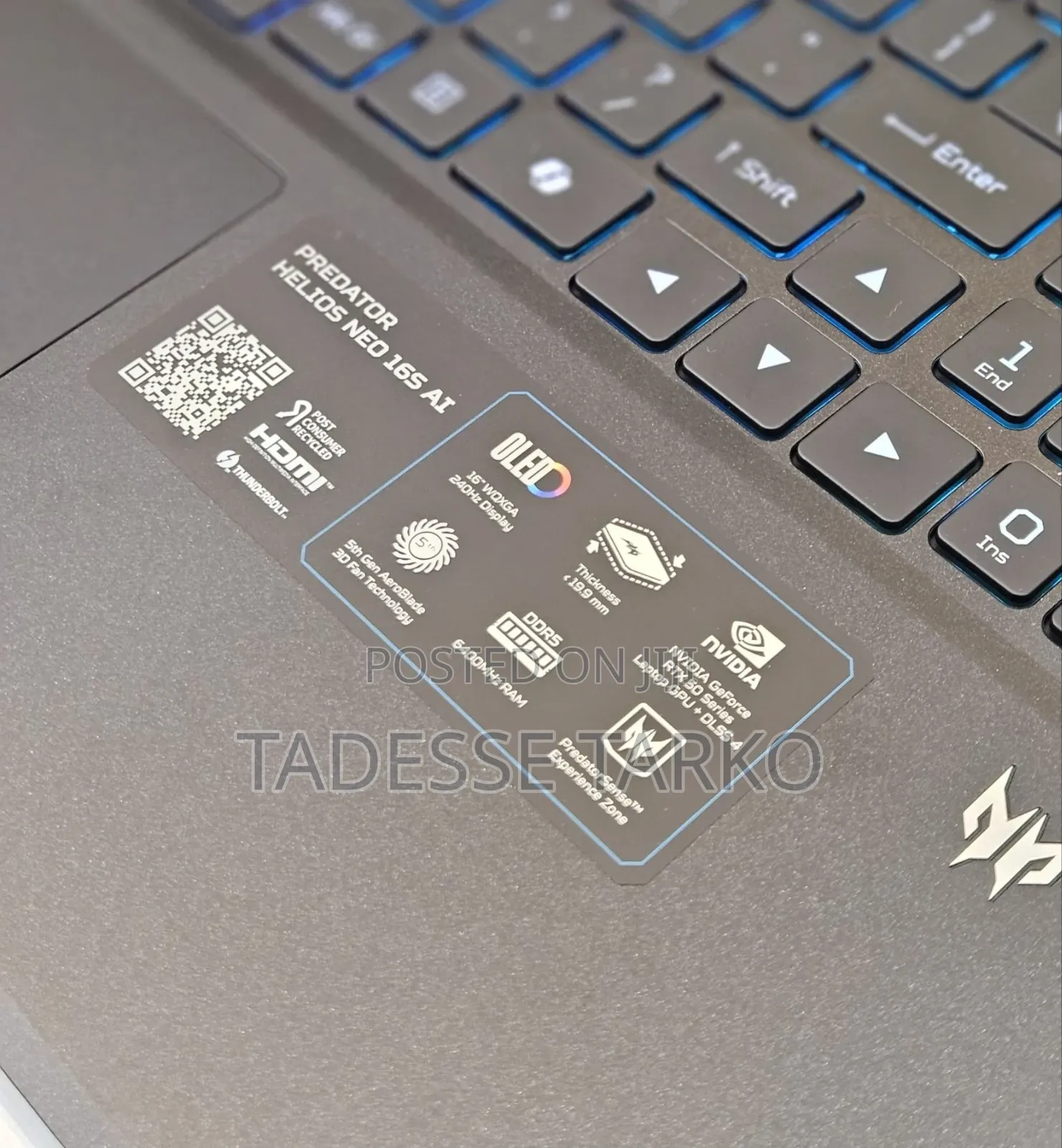 New Laptop Acer Predator Helios Neo 16 32GB Intel Core Ultra 9 SSD 1T