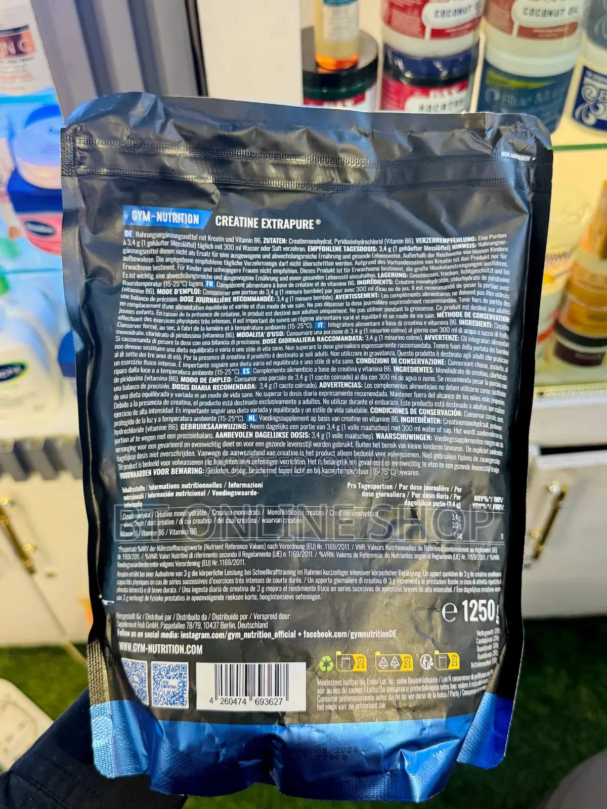 Gym-Nutrition Creatine Monohydrate Extrapure