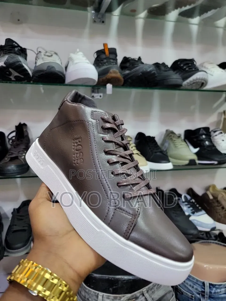Hugo Boss Multicoulerd Fashion Lather Boots