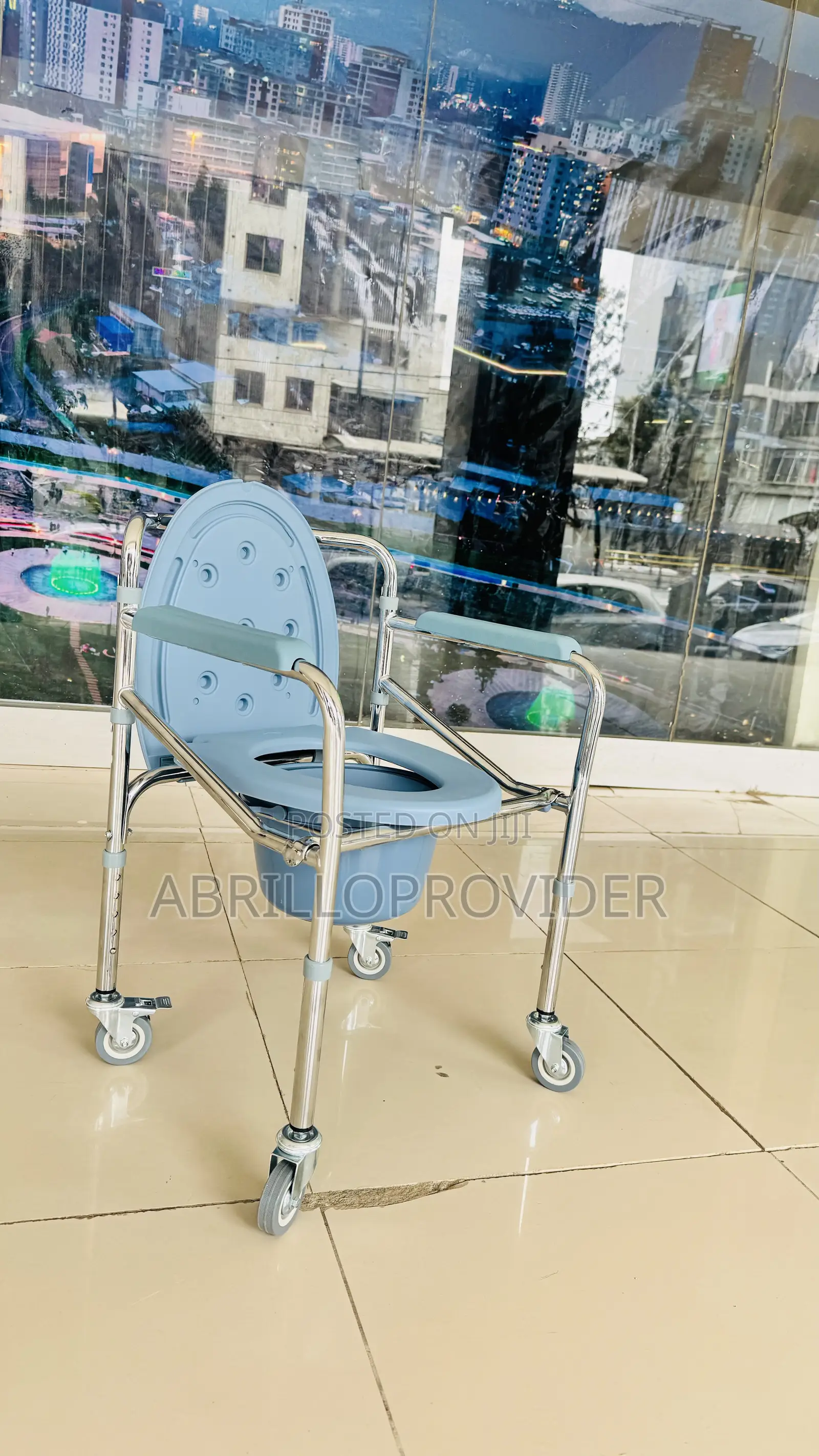 Stainless Steel Folding Toilet Chair Wheels