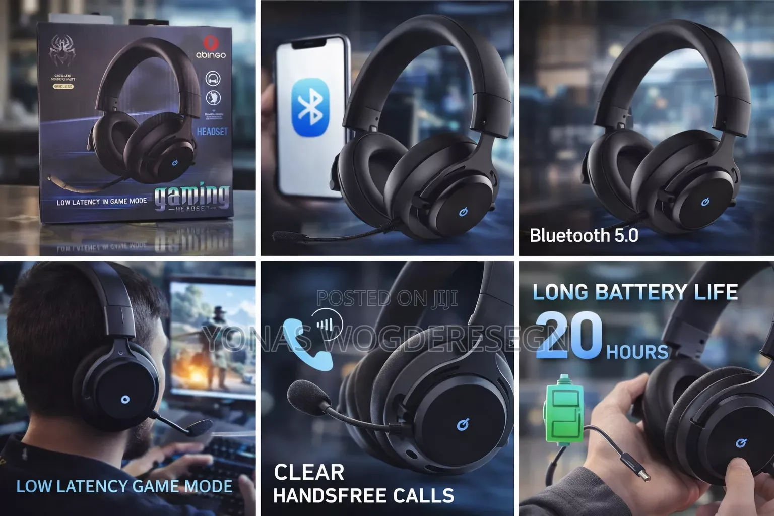 Abingo Bt60-x Wireless Gaming Headset | Low Latency | Bluetooth 5.0