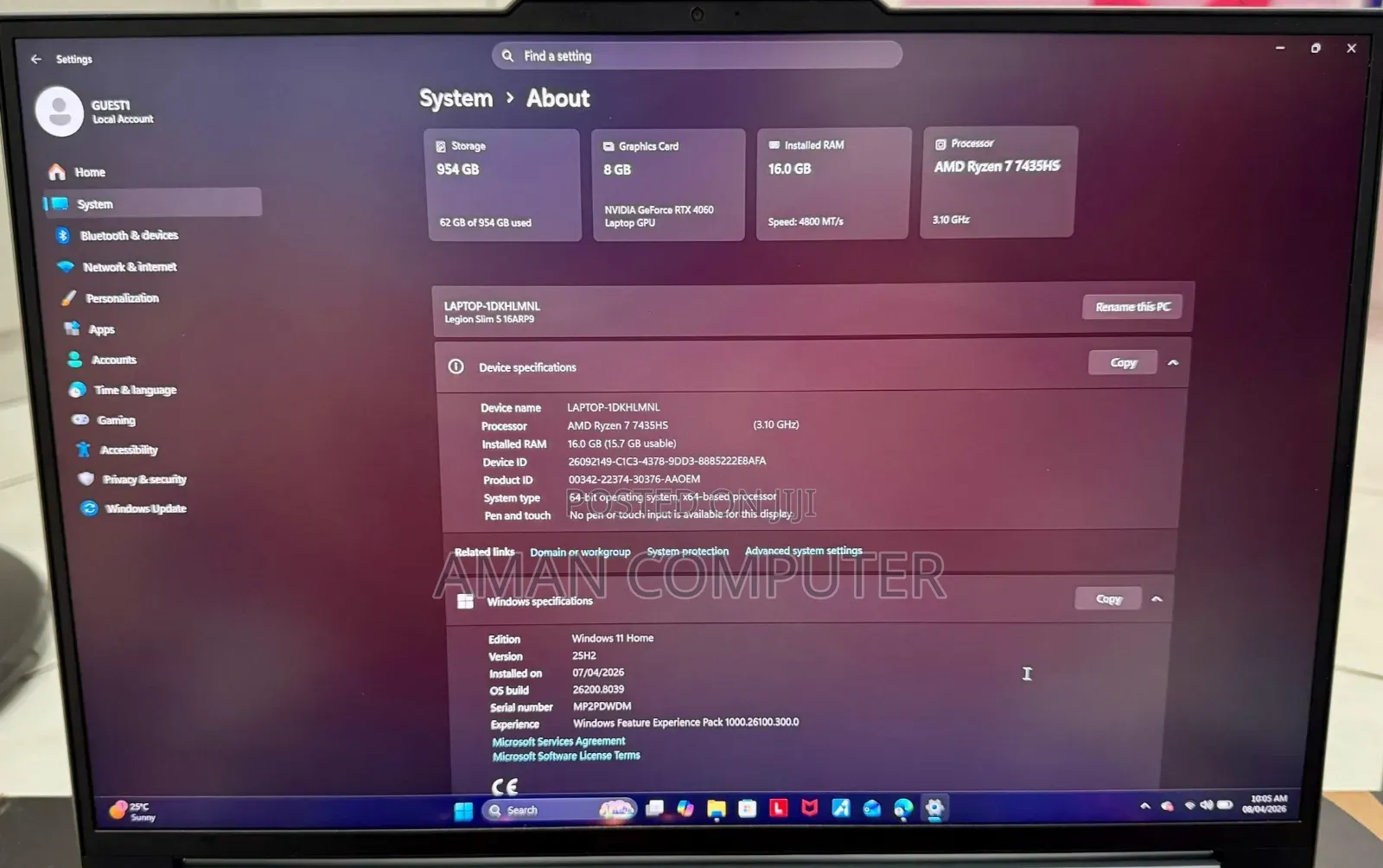 New Laptop Lenovo Legion 5 16GB AMD Ryzen 7 SSD 1T