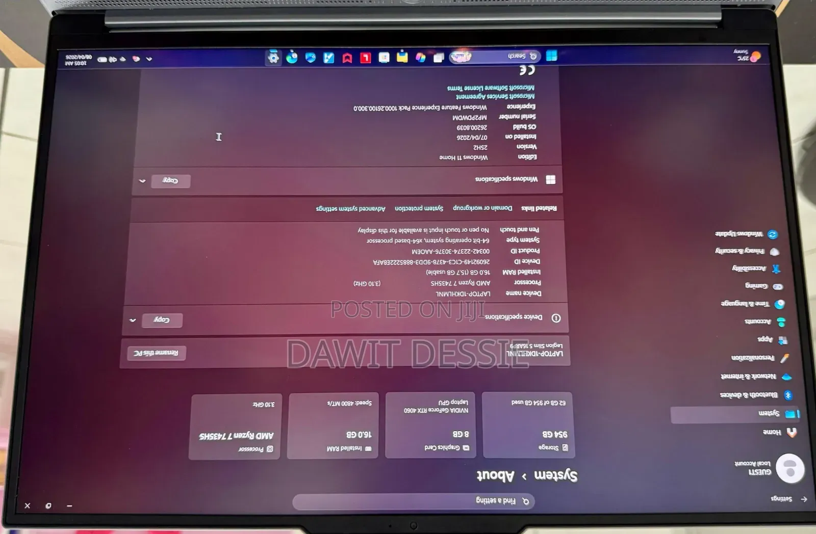 New Laptop Lenovo Legion 5 16GB AMD Ryzen 7 SSD 1T