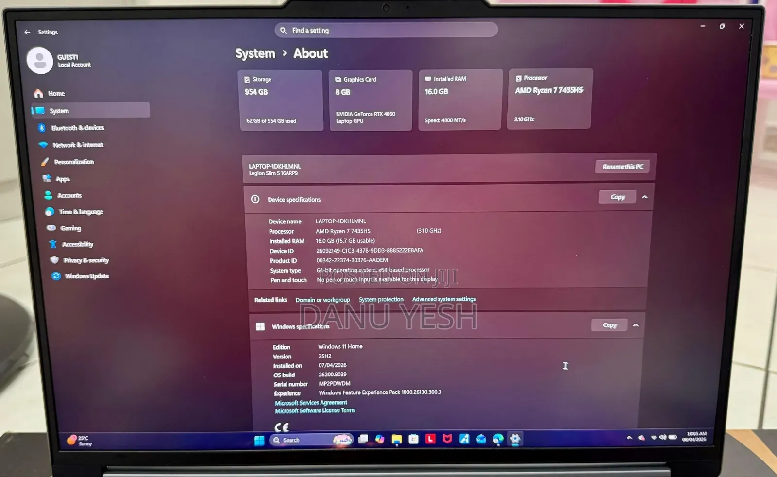 New Laptop Lenovo Legion 5 16GB Qualcomm Snapdragon X Elite SSD 1T