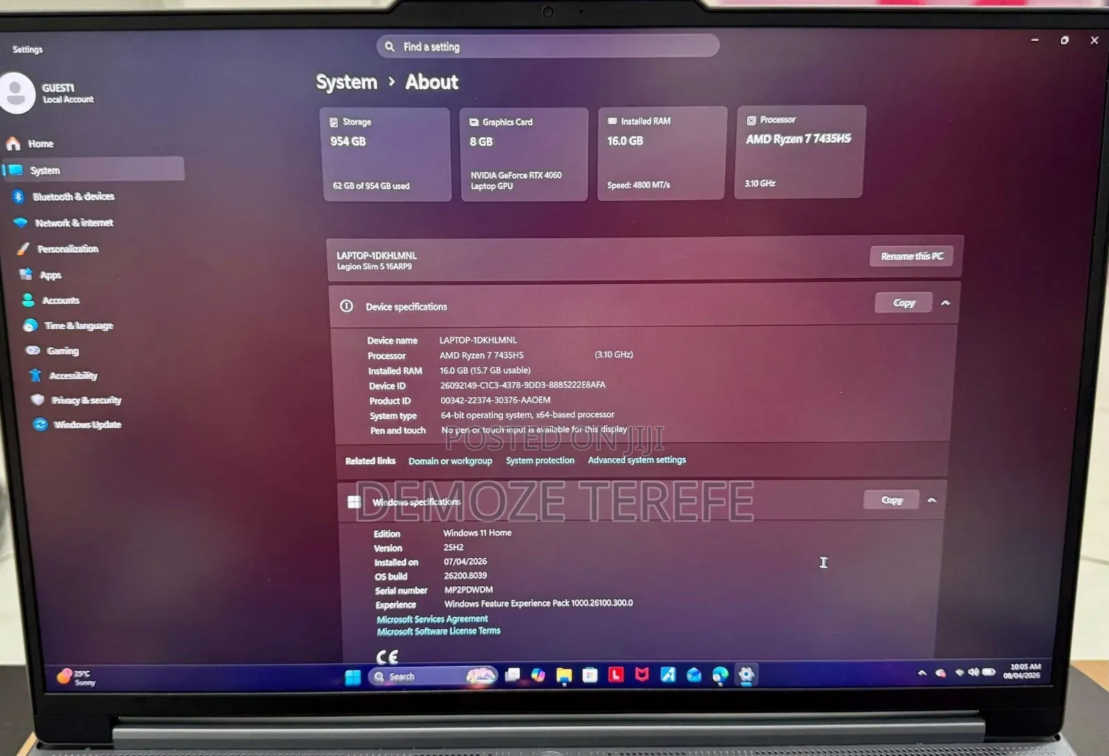 New Laptop Lenovo Legion 5 16GB AMD Ryzen 7 SSD 1T