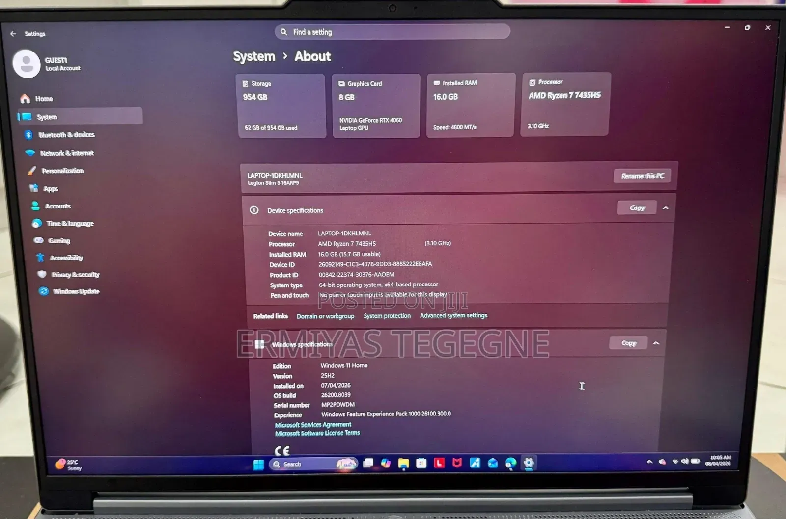 New Laptop Lenovo Legion 5 16GB AMD Ryzen 7 SSD 512GB