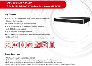 Hikvision NVR 32-Ch Poe 1u K Series Acusense NVR