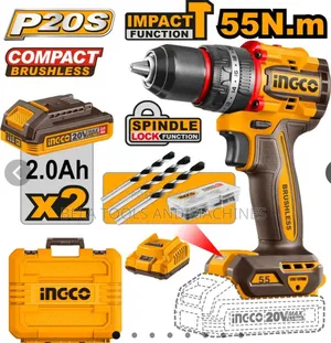 Ingco Cordless Brushless Drill 20v 55nm Chargeable Drill