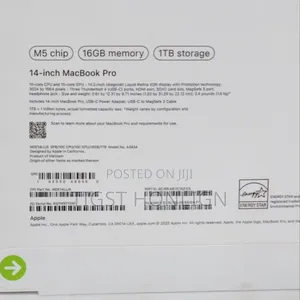 New Laptop Apple MacBook Pro 2025 M5 14-inch 16GB Apple M5 Pro SSD 1T