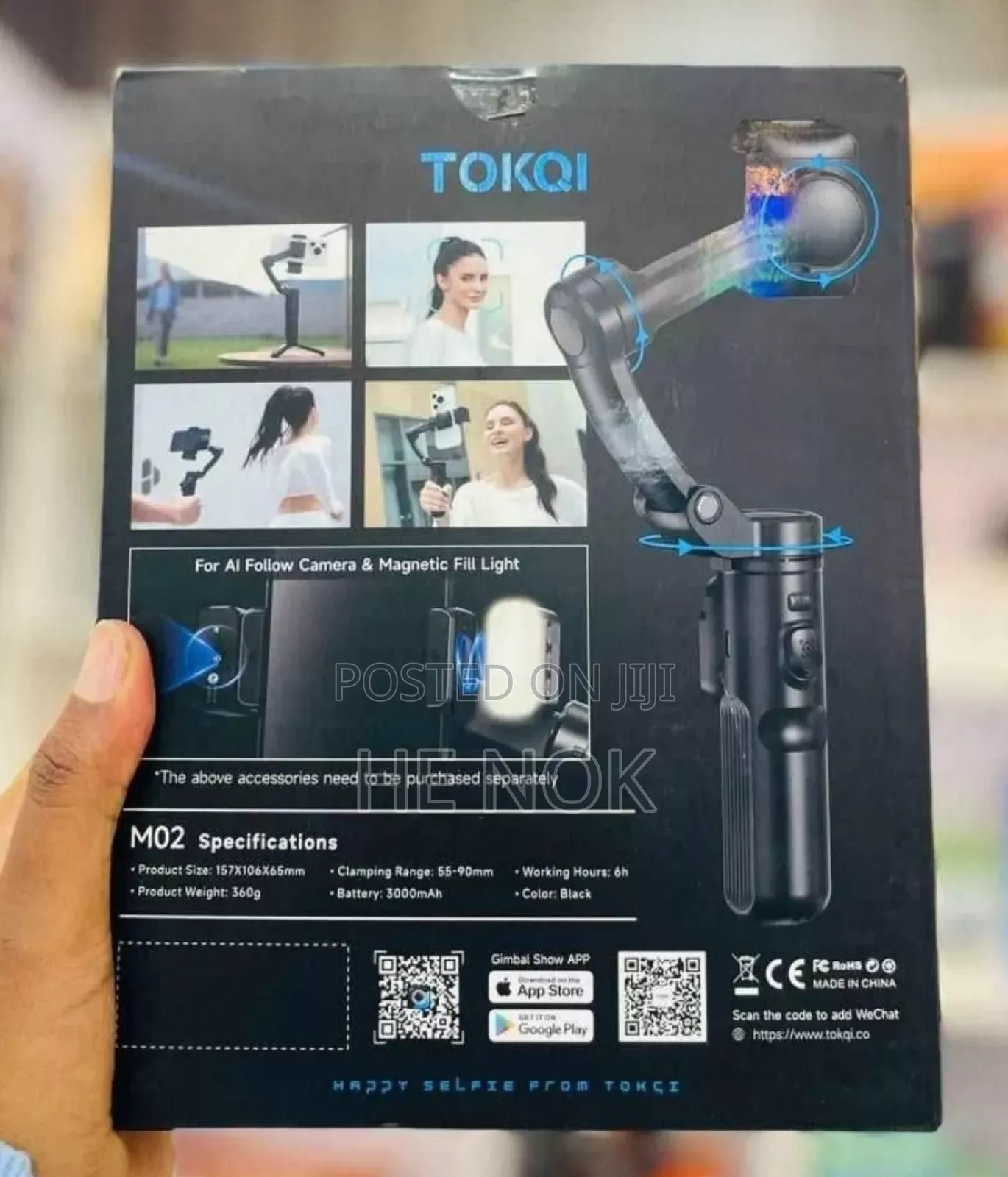 Tokqi M02 3-Axis Gimbal Stabilizer Remote Control Tiktok/Vlog/Selfie