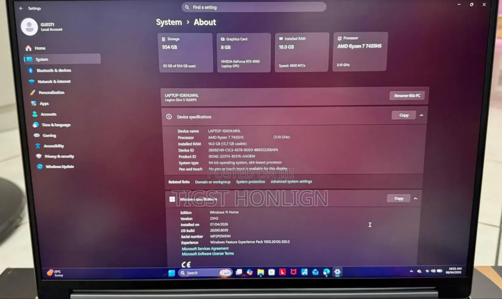 New Laptop Lenovo Legion 5 16GB AMD Ryzen 7 SSD 1T