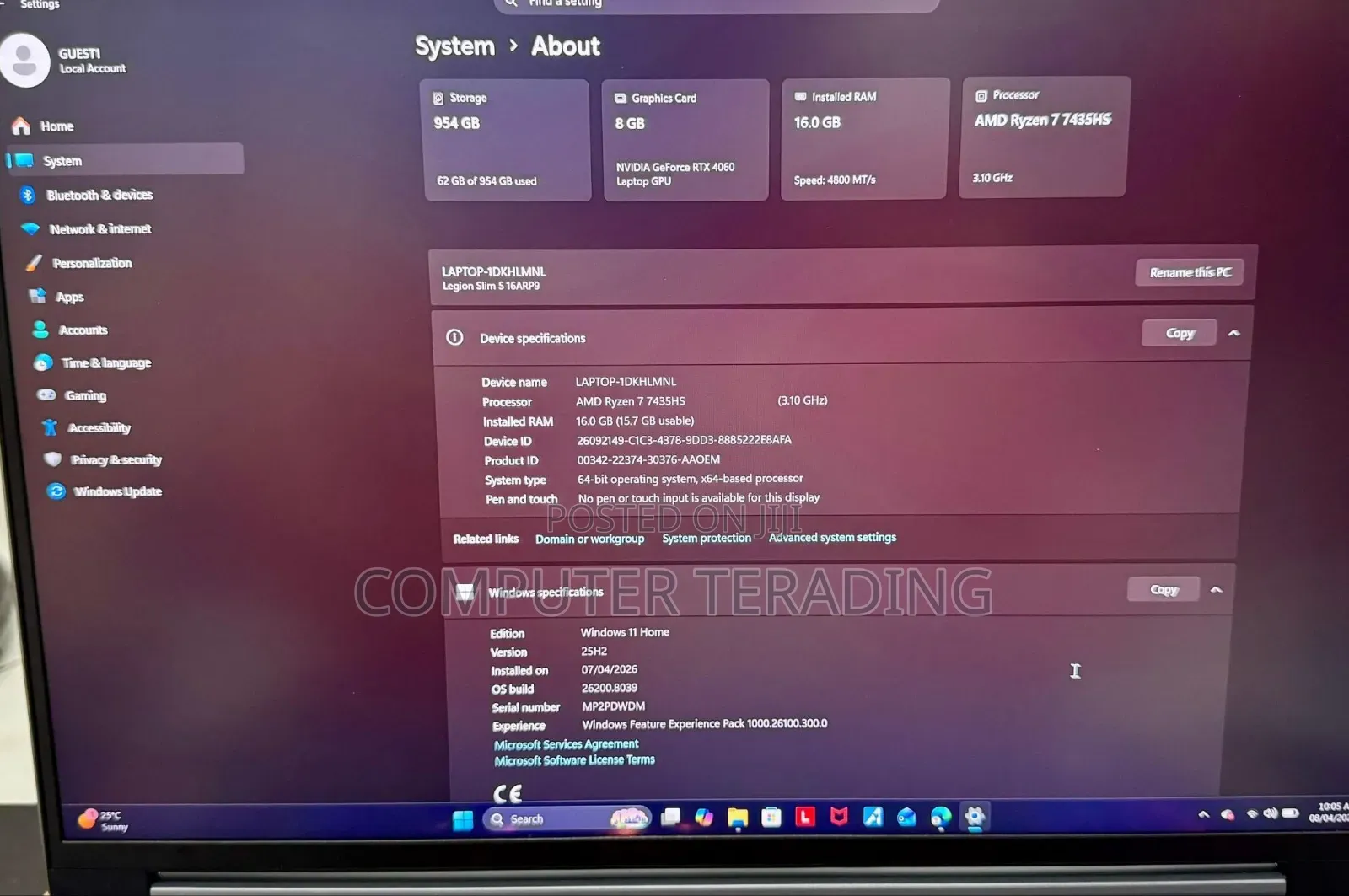 New Laptop Lenovo Legion 5 16GB AMD Ryzen 7 SSD 1T