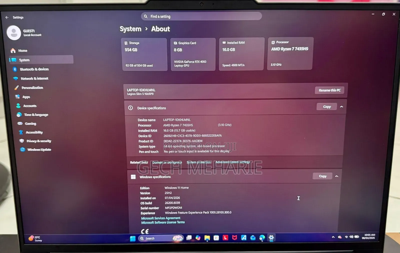 New Laptop Lenovo Legion 5 16GB AMD Ryzen 7 SSD 1T