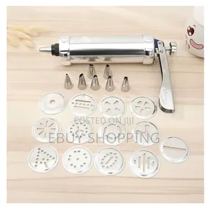 Stainless Steel Cookie Gun With 13 Shapes Icing Kit