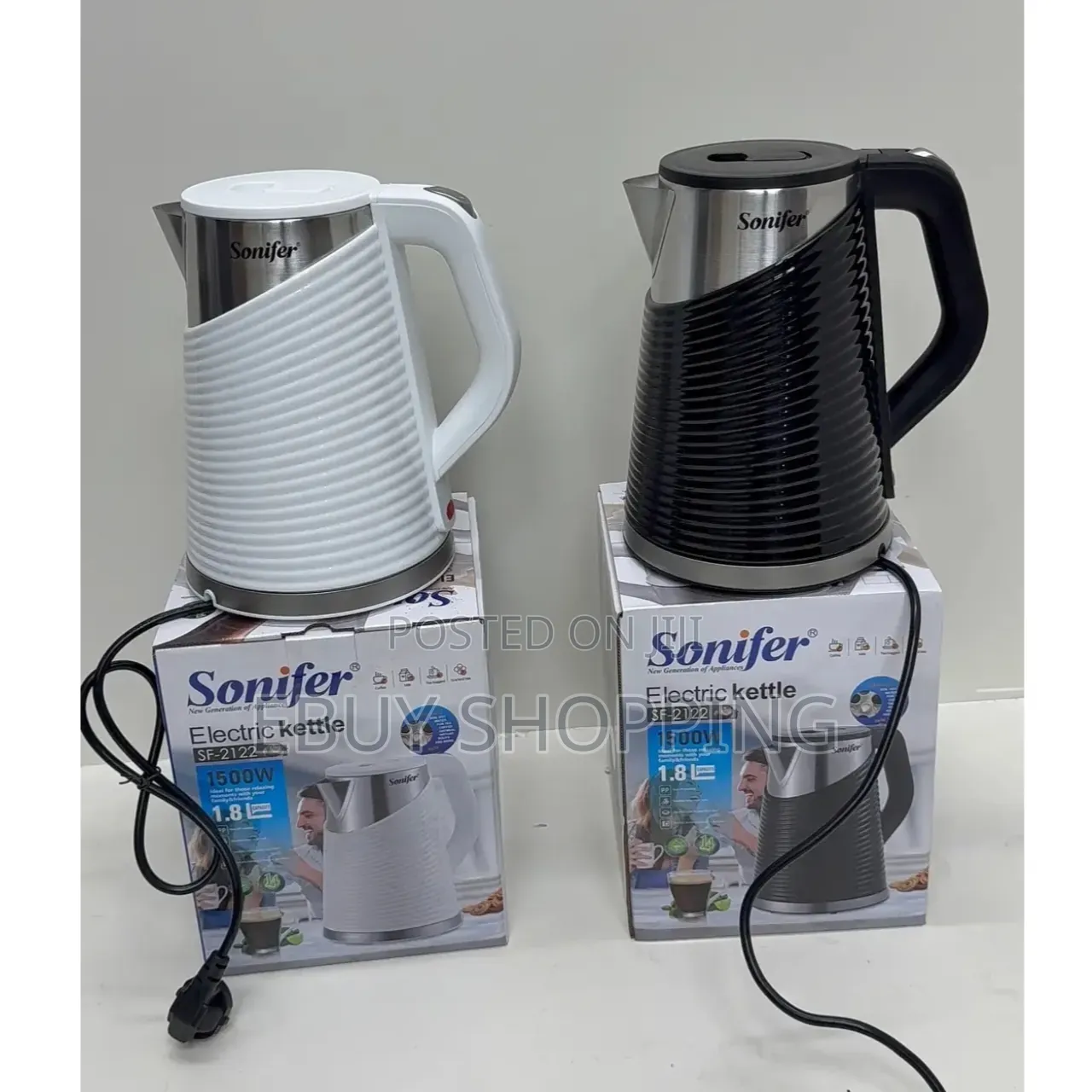 Sonifer Sf-2122 Stainless Steel Plastic Cordless Kettle