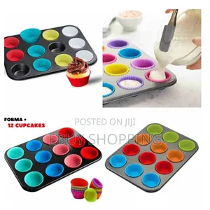 Ultimate 12-Hole Muffin Tin Set – Includes 12 Matching Silicone Molds