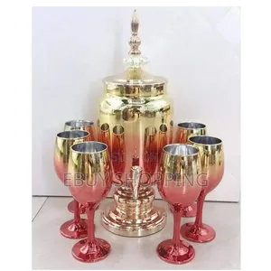 Vintage Charm 7-Piece Gold-Tinted Drink Server Set