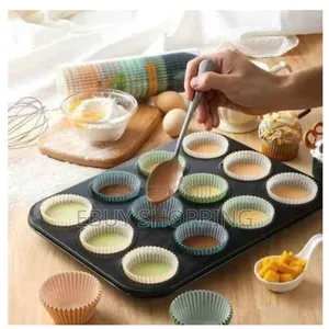 Non-Stick 12-Cupcake Pan With Reusable Silicone Baking Cups – Bpa Free