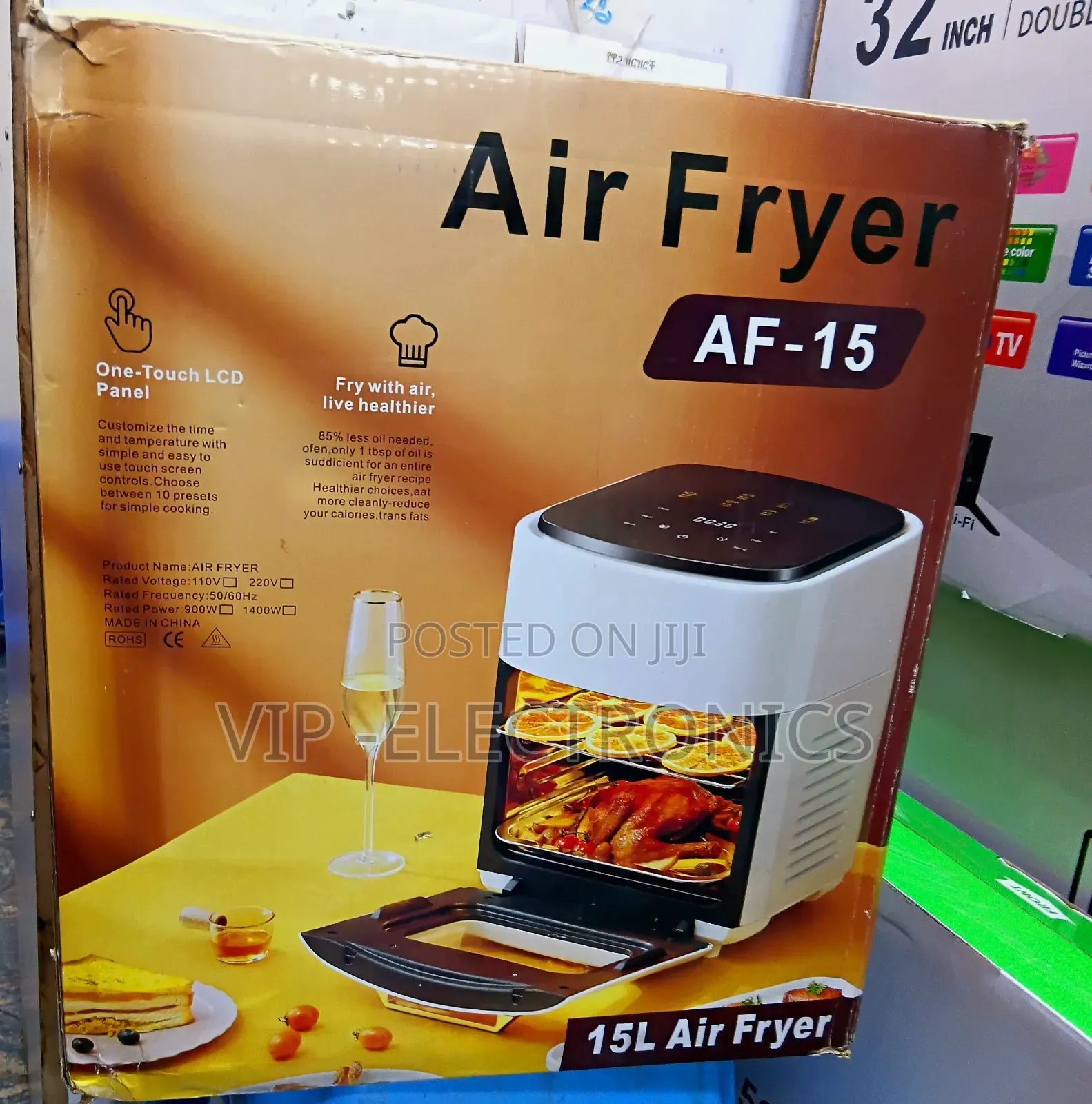 Air Fryer 15l Large Capacity Digital Touch Low-Oil Healthy Cooking