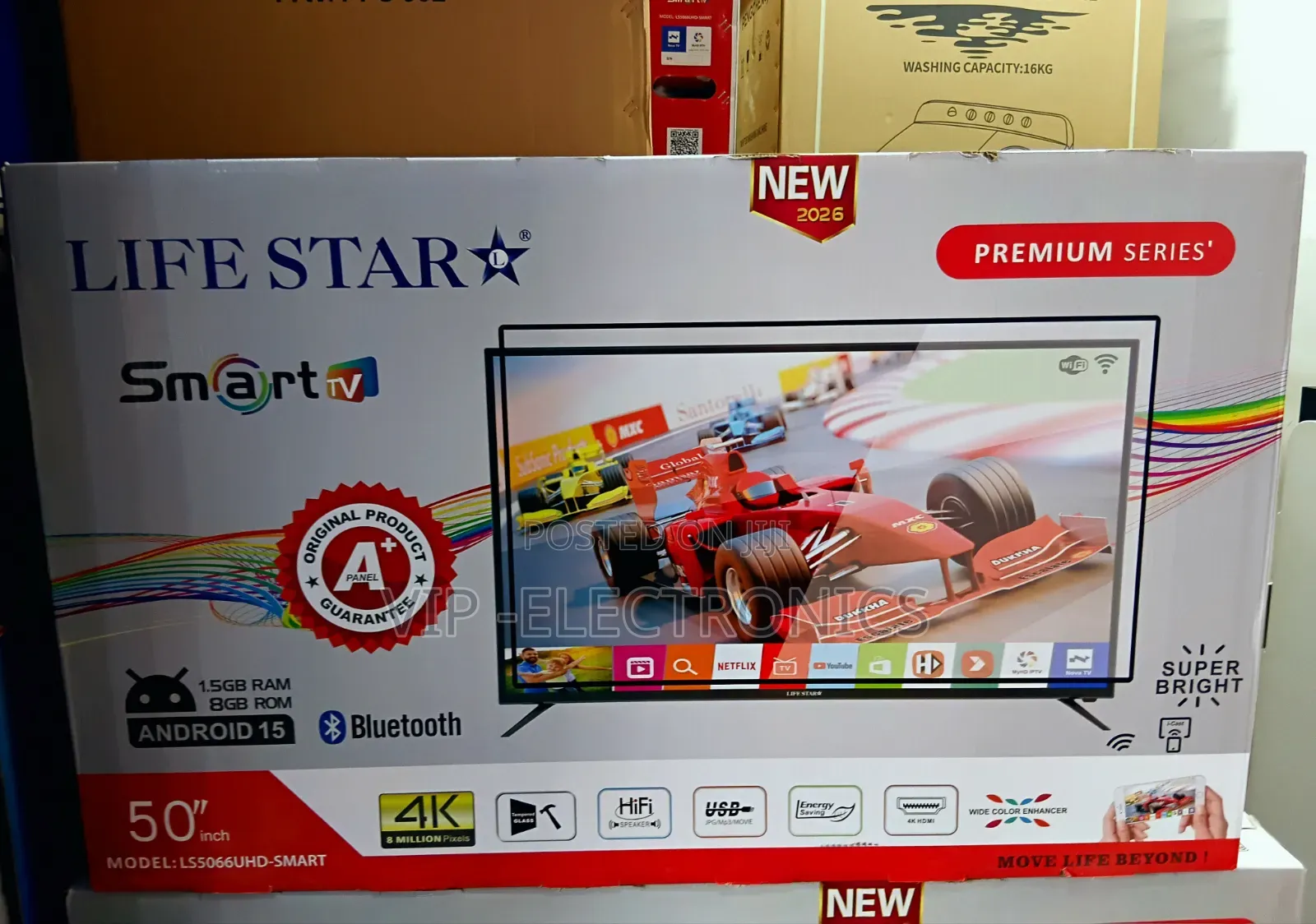 Lifestar 50 Inch Tv Smart Anderoid 15.0 Ultra Hd Tv New 2026model