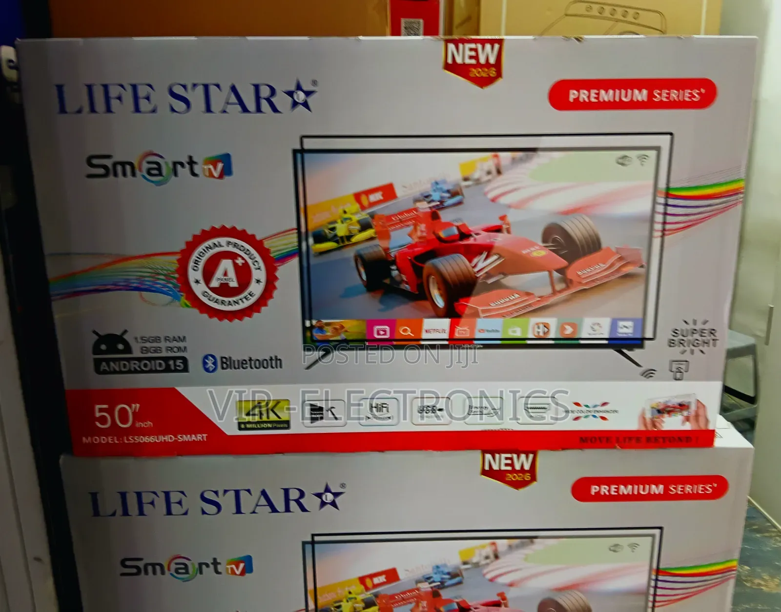 Lifestar 50 Inch Tv Smart Anderoid 15.0 Ultra Hd Tv New 2026model