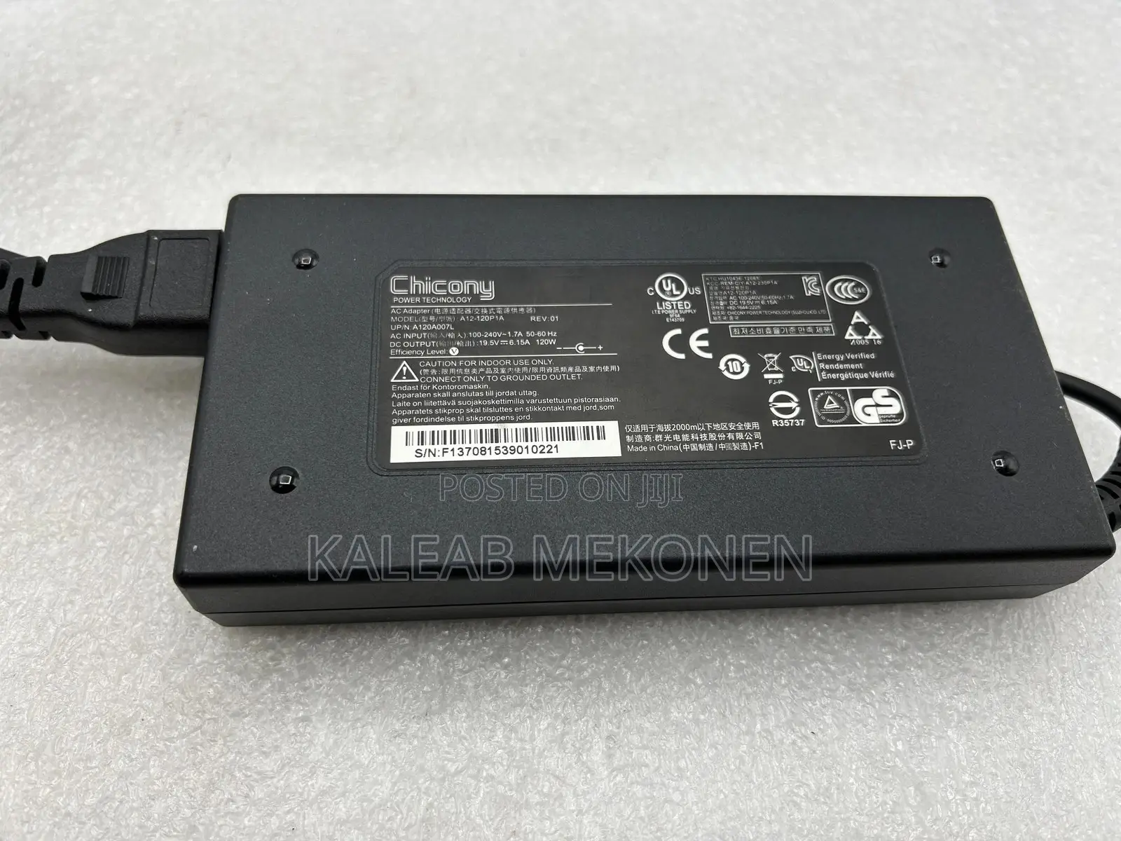 Msi Chicony Laptop Charger Adapter Power Supply 120w