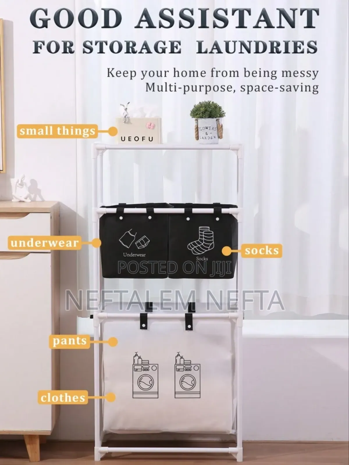 3 Layer Non Woven Laundry Storage Basket