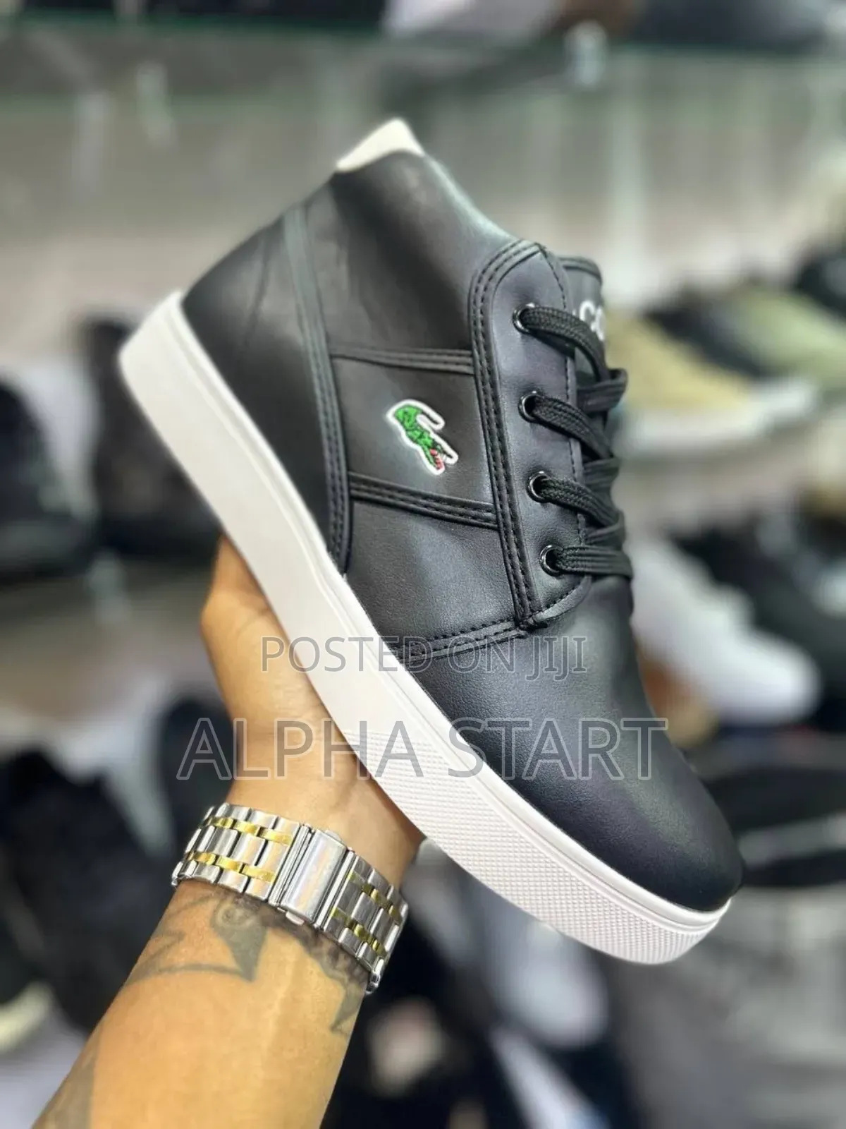 Lacoste Bl Black High Master Quality Boots for Man's Made in Vietnam