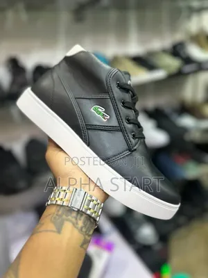 Lacoste Bl Black High Master Quality Boots for Man's Made in Vietnam