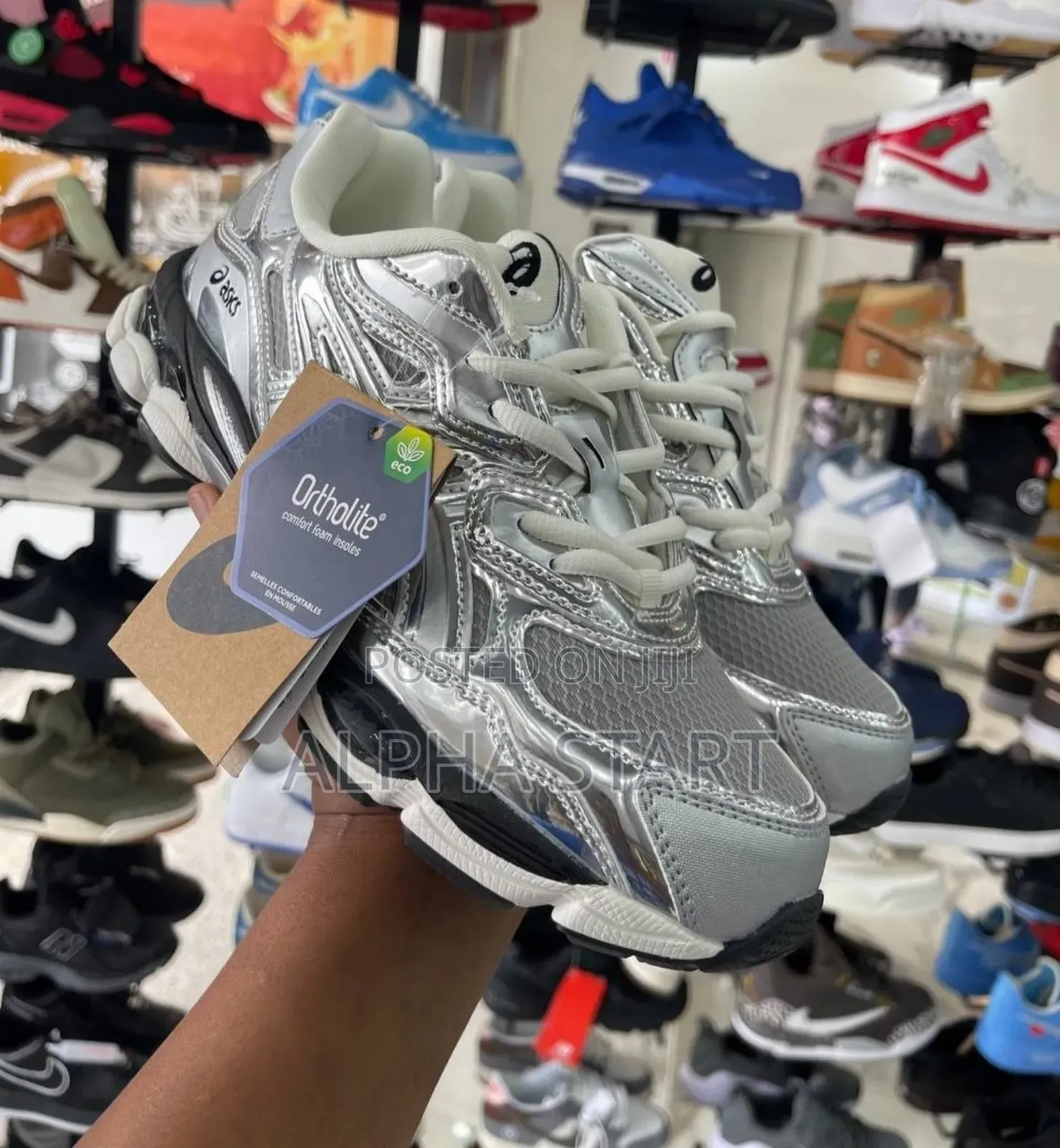 Asics Gel-Nyc Sneakers in a Metallic Silver High Master Quality Shoes