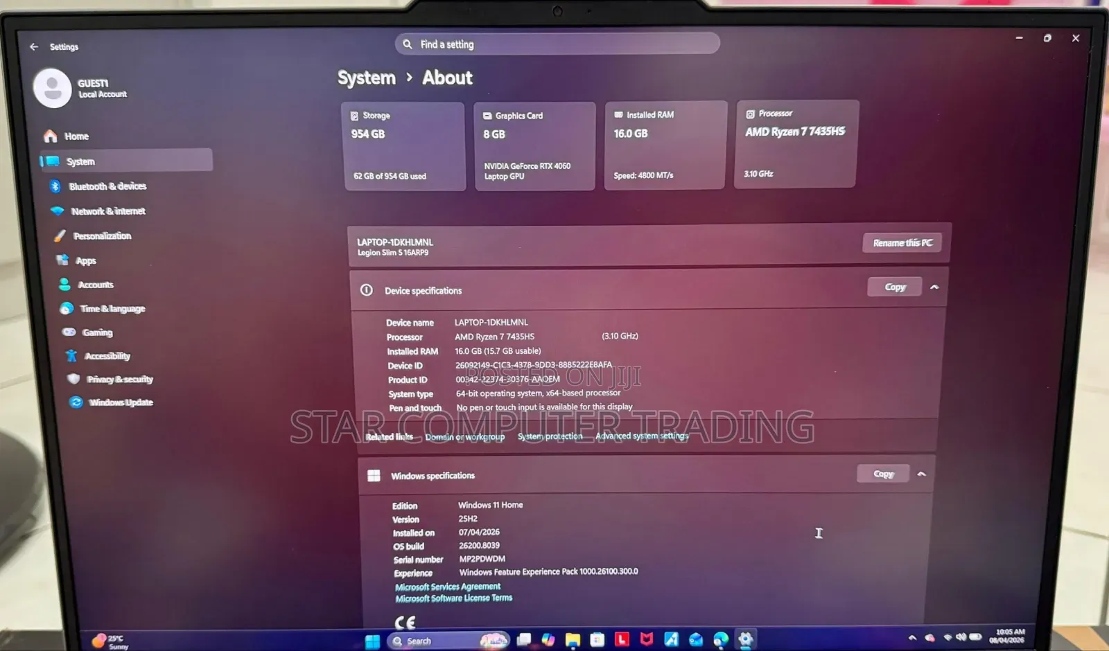 New Laptop Lenovo Legion 5 16GB AMD Ryzen 7 SSD 1T
