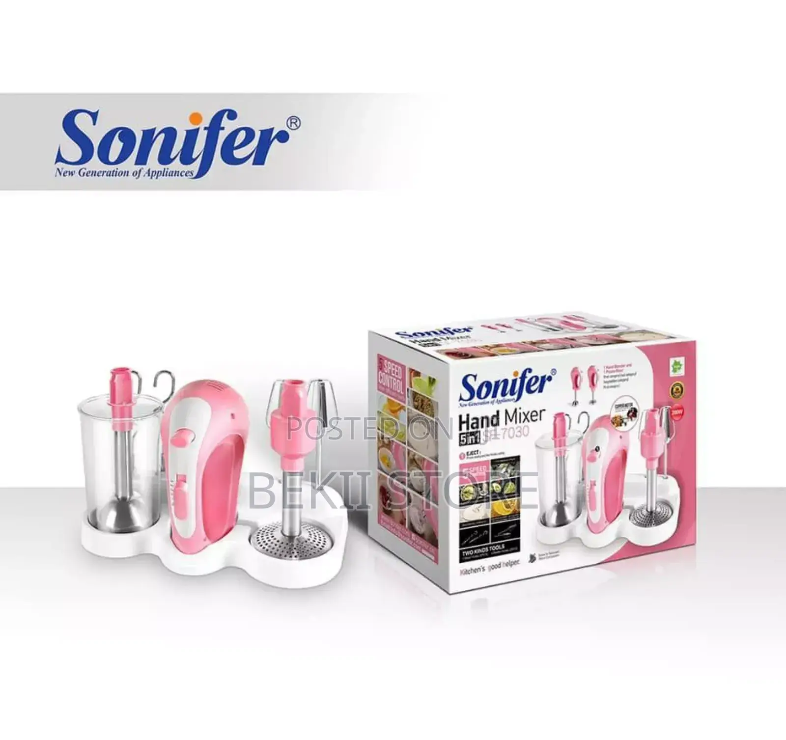 የቤት እቃ Sonifer 5in1 Electric Hand Mixer and Blender Set