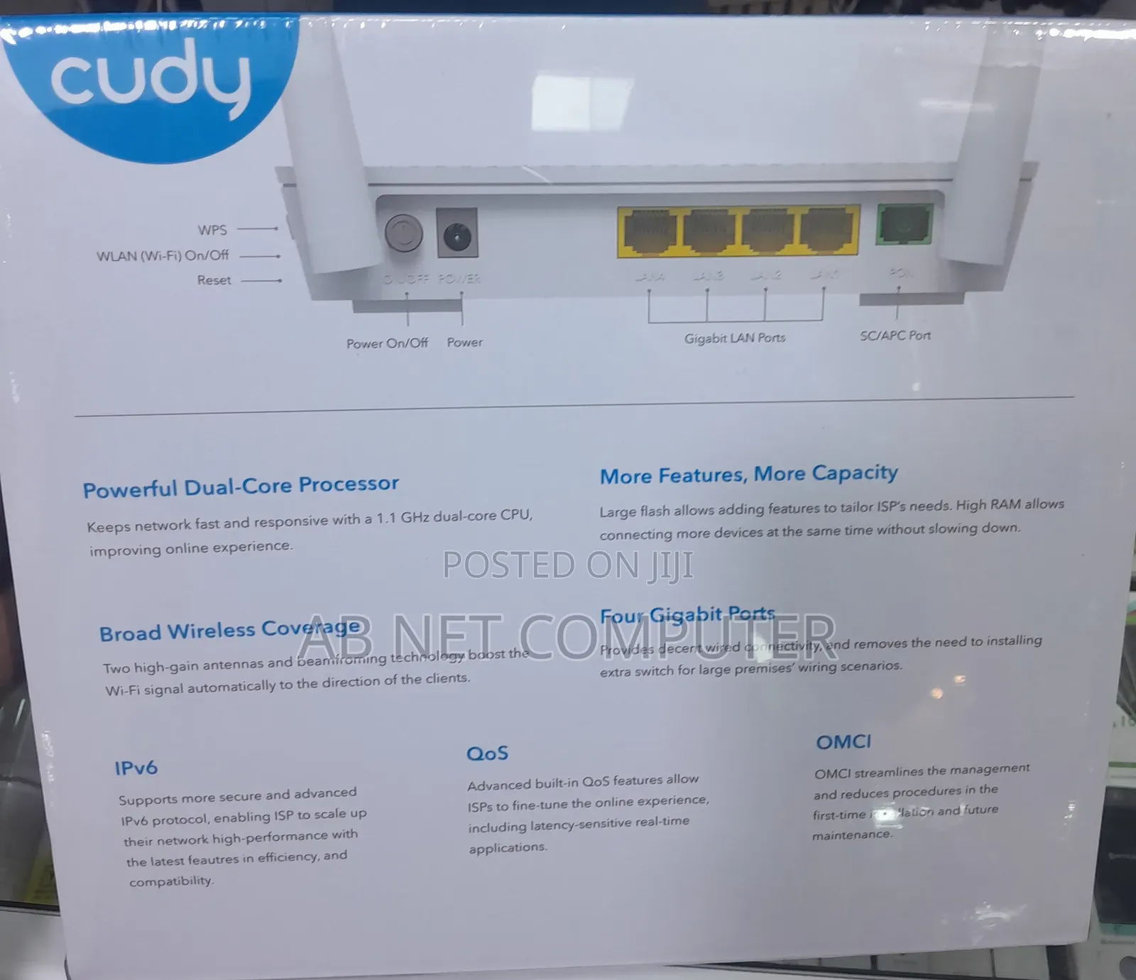 Cudy Ac 1200 Wireless Dual Band Gigabit Gpon /Epon