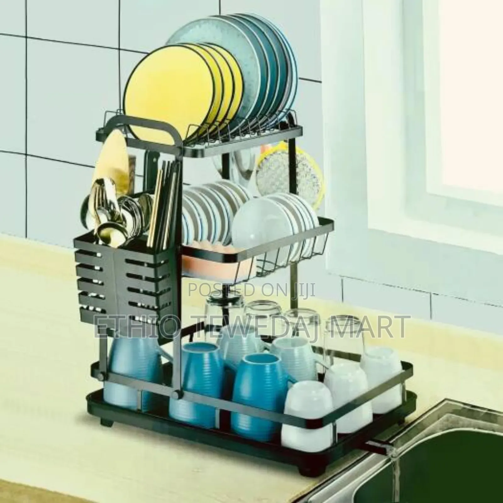 Double Layer Dishes Drainer Dryer Rack || Kitchen Storage Rack