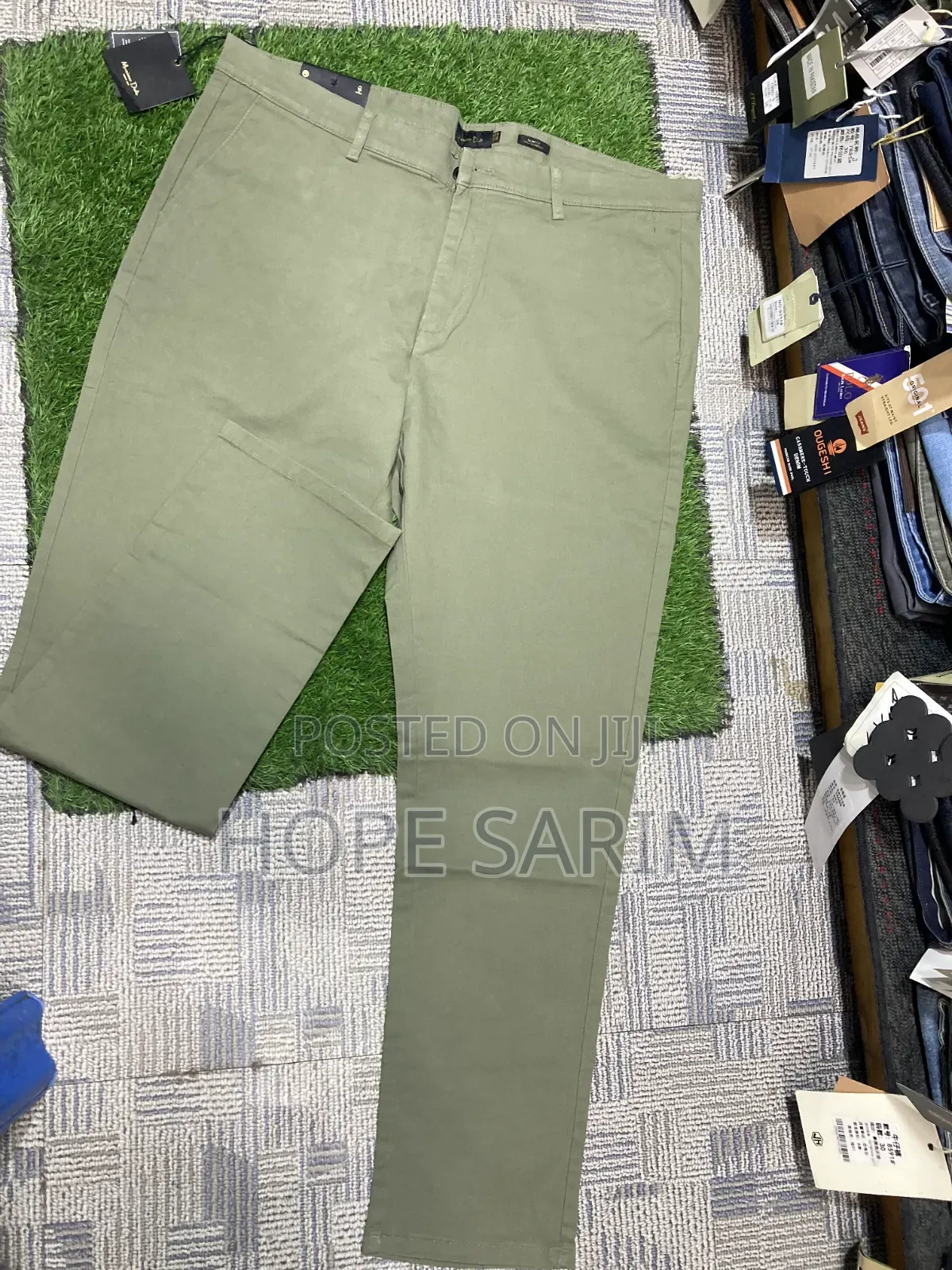 Massimo Dutti Men's Khaki Chino Pants