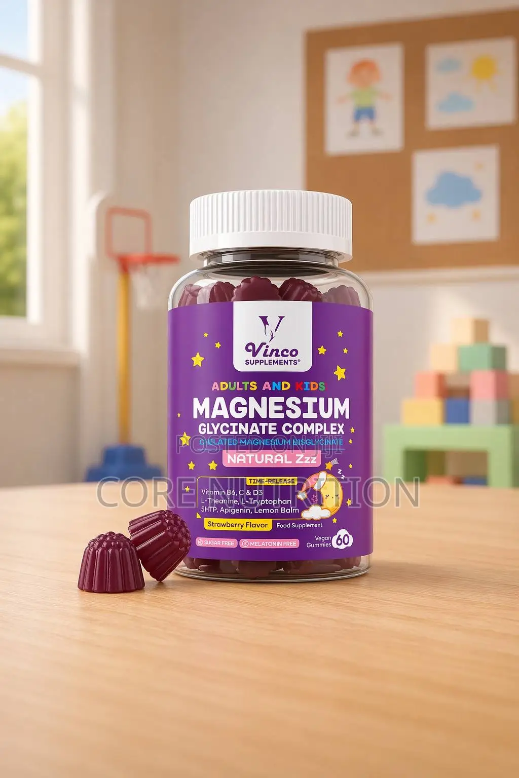 Magnesium Glycinate Gummies for Kids 60 Gummies