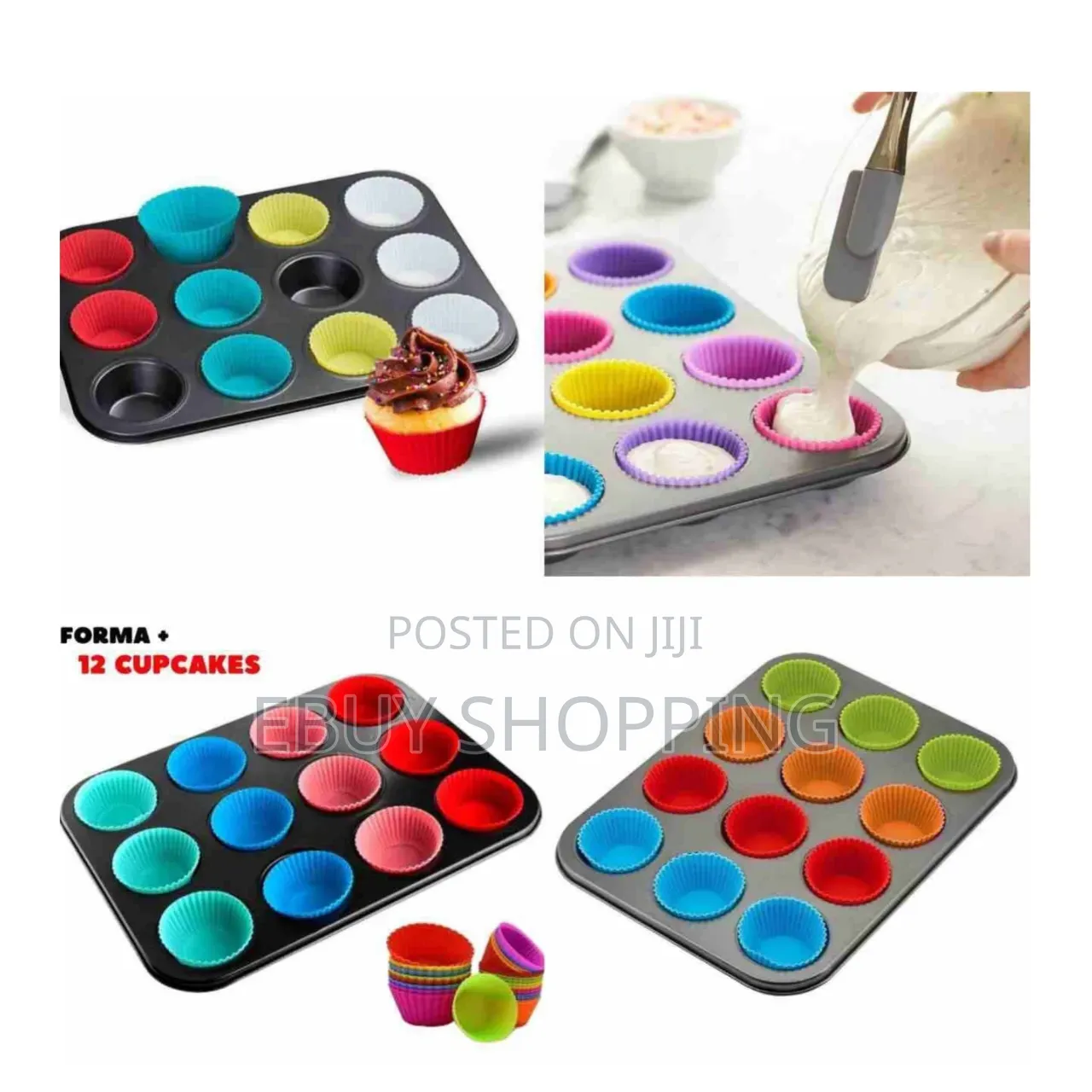 12-Hole Nonstick Cupcake Maker With 12 Reusable Silicone Cases