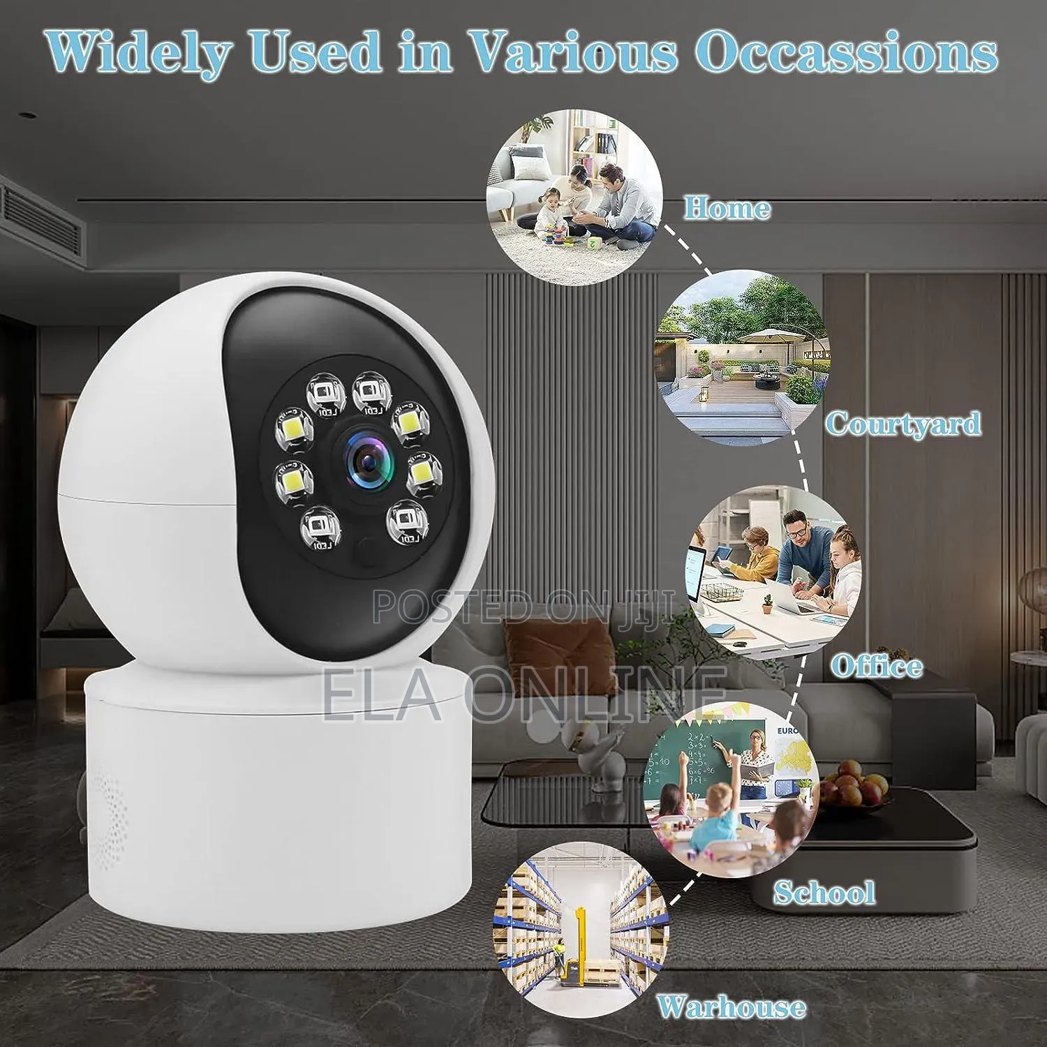Wifi-Plug in Indoor Security Camera 360- Degree Footage
