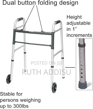 Medline Upright Folding Walker Junior Youth 1ct Walking Aids Packed