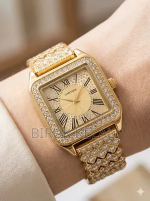 Gold-Toned Women's Wristwatch Featuring a Square Case