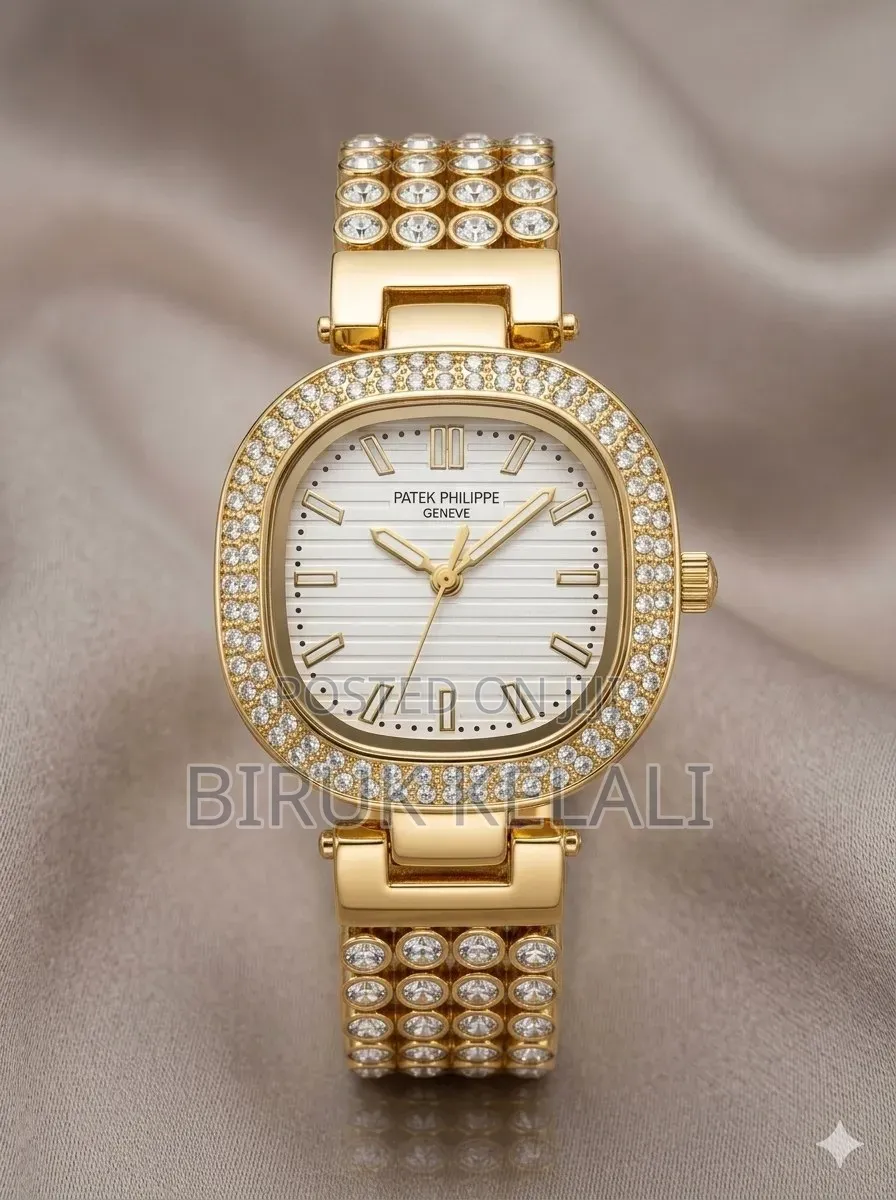 Gold-Toned Women's Wristwatch Featuring a Square Case
