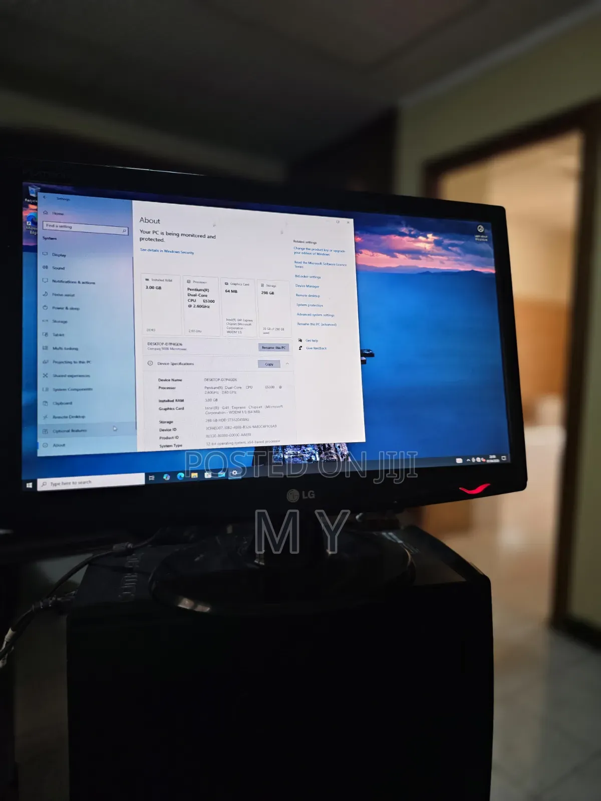Desktop Computer HP 3GB Intel Pentium HDD+SSD 320GB